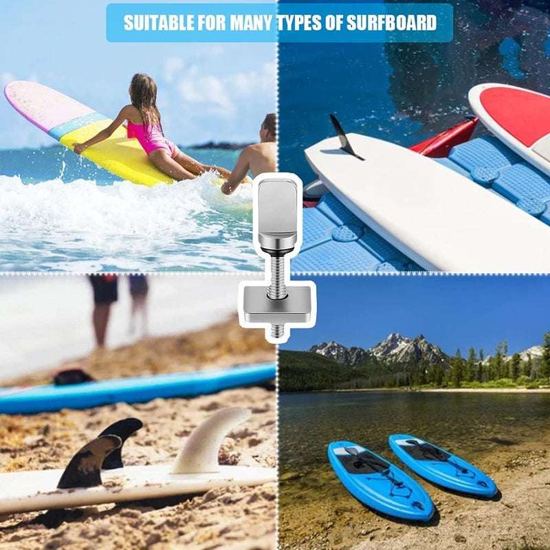 Spurick 6 Pieces Surfboard Fin Screws, No Tool Stainless Steel Thumb Fin Screw for SUP Surf Longboard Paddleboard and BoardWorks SUP Center Fin Adapters Surfing Accessories - Image 5